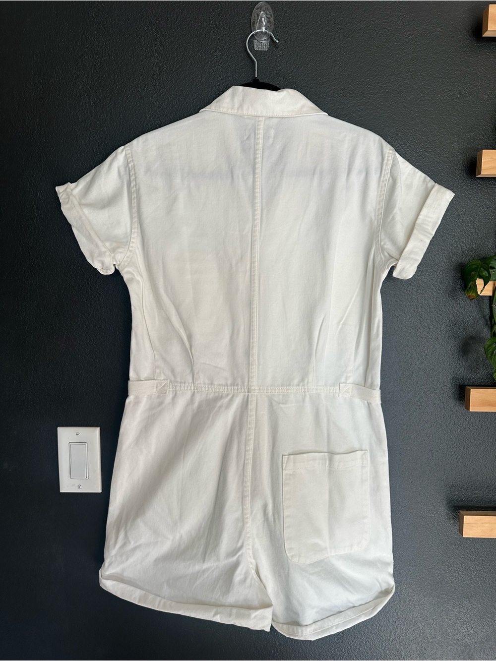 Pistola Parker Romper White Size Small NWT Utility Short Sleeve Button Front - Picture 6 of 8